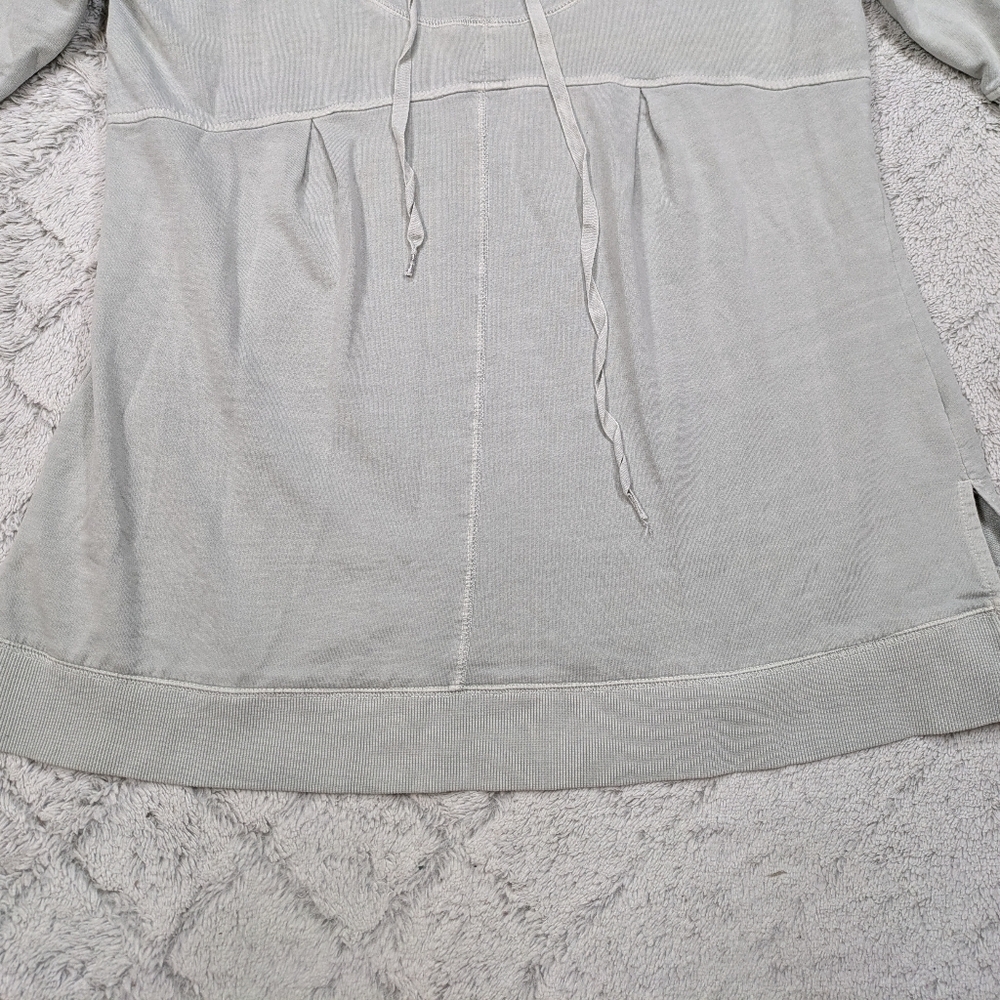 Sundance Tunic Womens L Gray Pullover Top Cotton Puff Sleeves Lagenlook - Picture 3 of 8